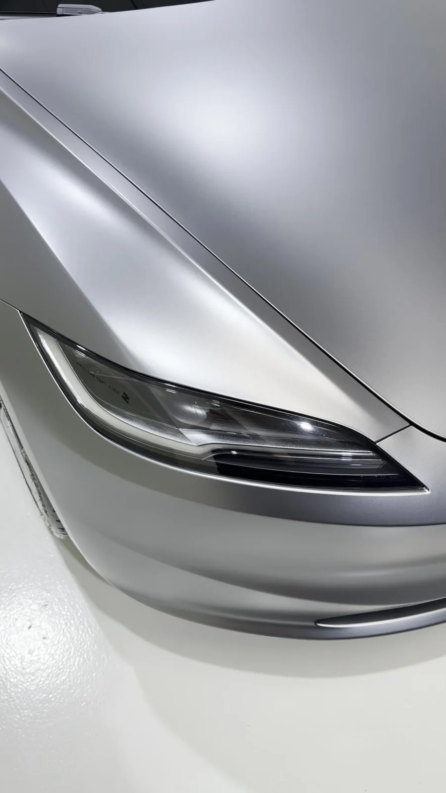 01 Tesla Satin Matte Ppf Bonnet Studio — Matte PPF at ASV Phantom Dubai