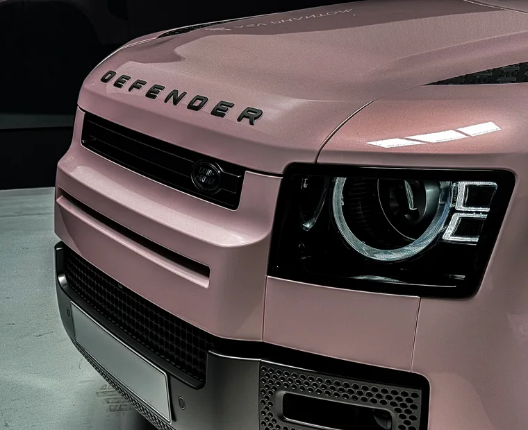 Pink Defender Color PPF front detail at ASV Phantom
