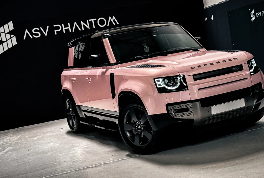 Pink Land Rover Defender Color PPF project at ASV Phantom