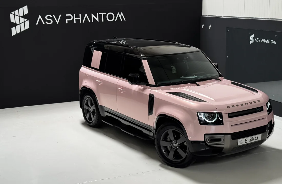 Land Rover Defender Color PPF studio wide view